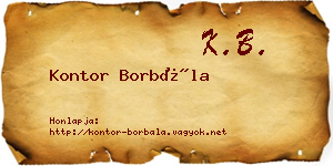 Kontor Borbála névjegykártya