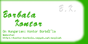 borbala kontor business card
